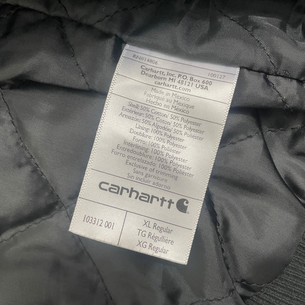 Carhartt Rain Defender Lined Hoodie Jacket Regular Full Zip Workwear Men's XL - Picture 6 of 11